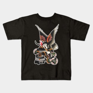 Eagle, Snake and Skull Tattoo Design Kids T-Shirt